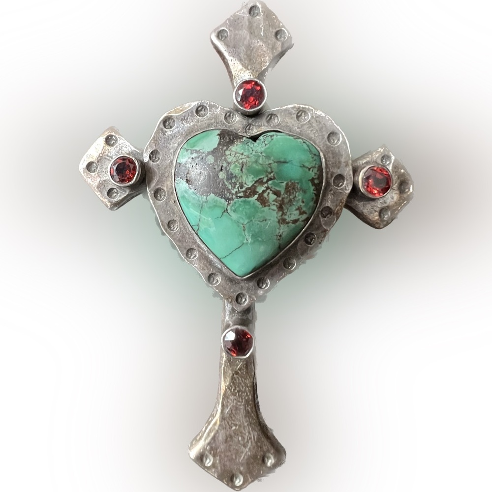 Richard Schmidt Turquoise Cross Pendant